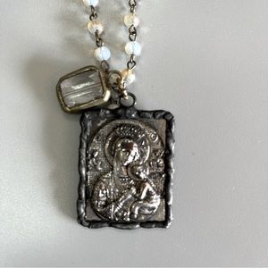 Beaded necklace bundle black and clear beaded